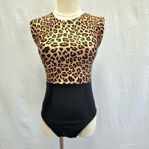summersalt Other - Summersalt The Surf Leopard Print One Piece Swimsuit Women’s Size 6 Two Tone NWT